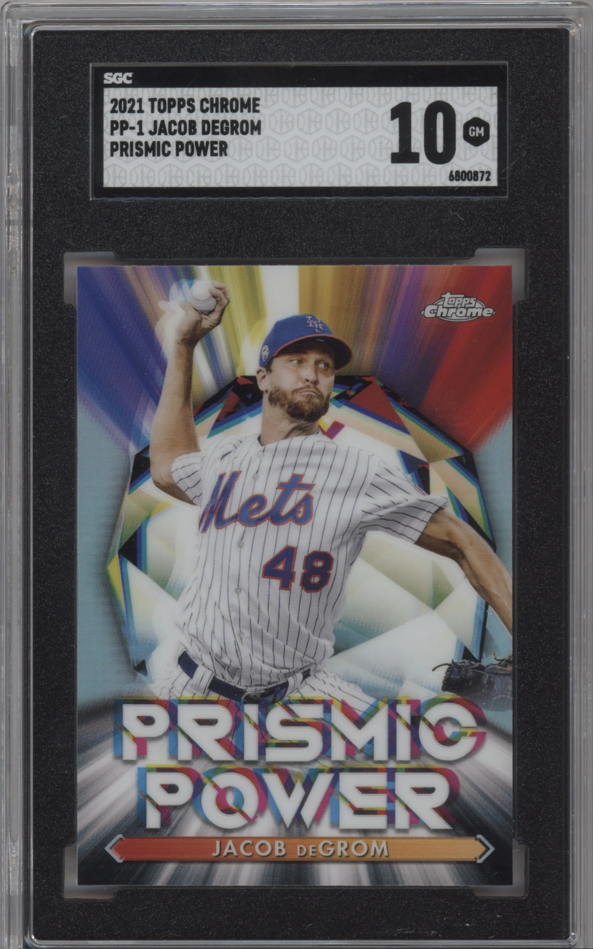 2021 Topps Chrome Prismic Power Jacob deGrom SGC 10