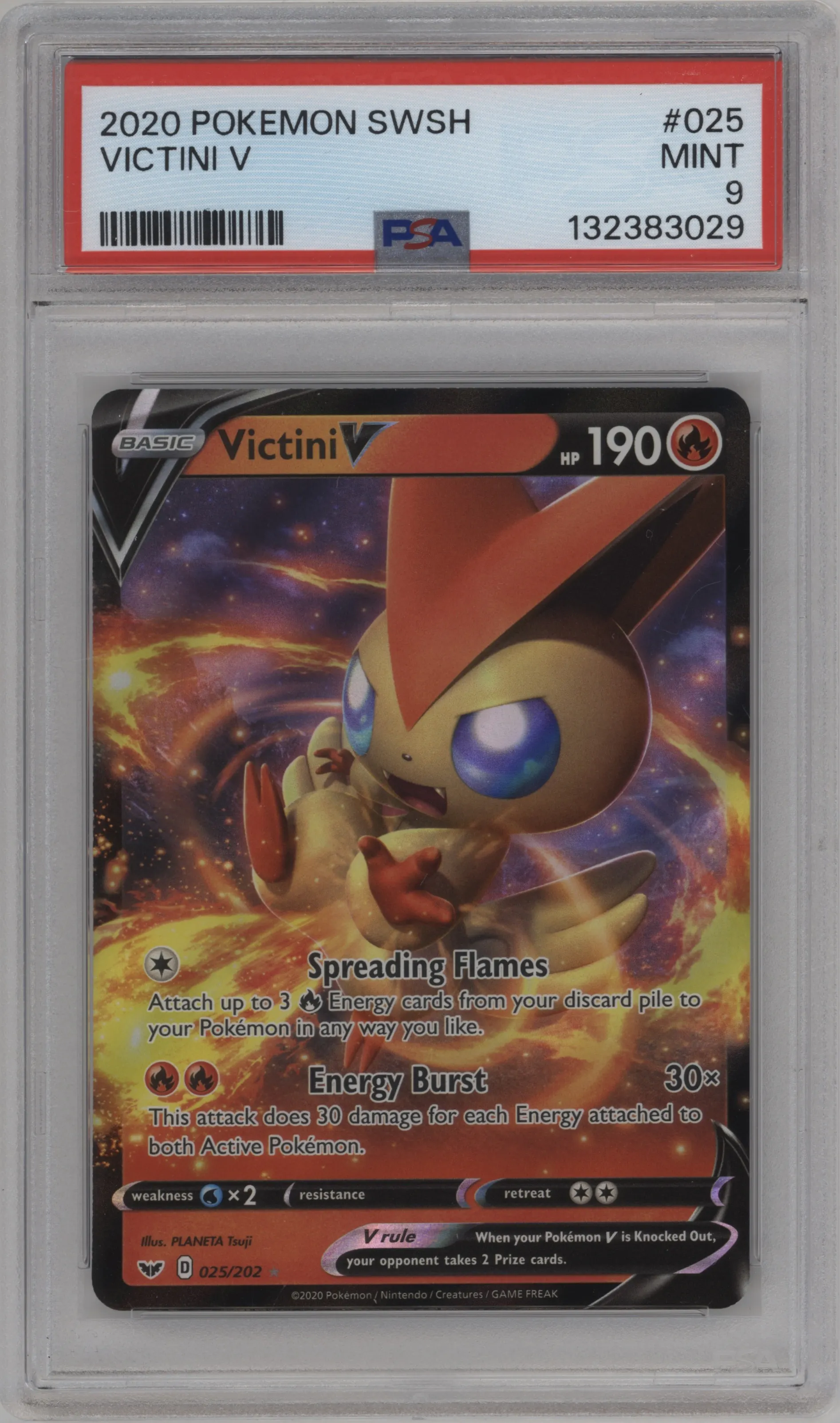 2020 Pokemon SWSH Victini V PSA 9
