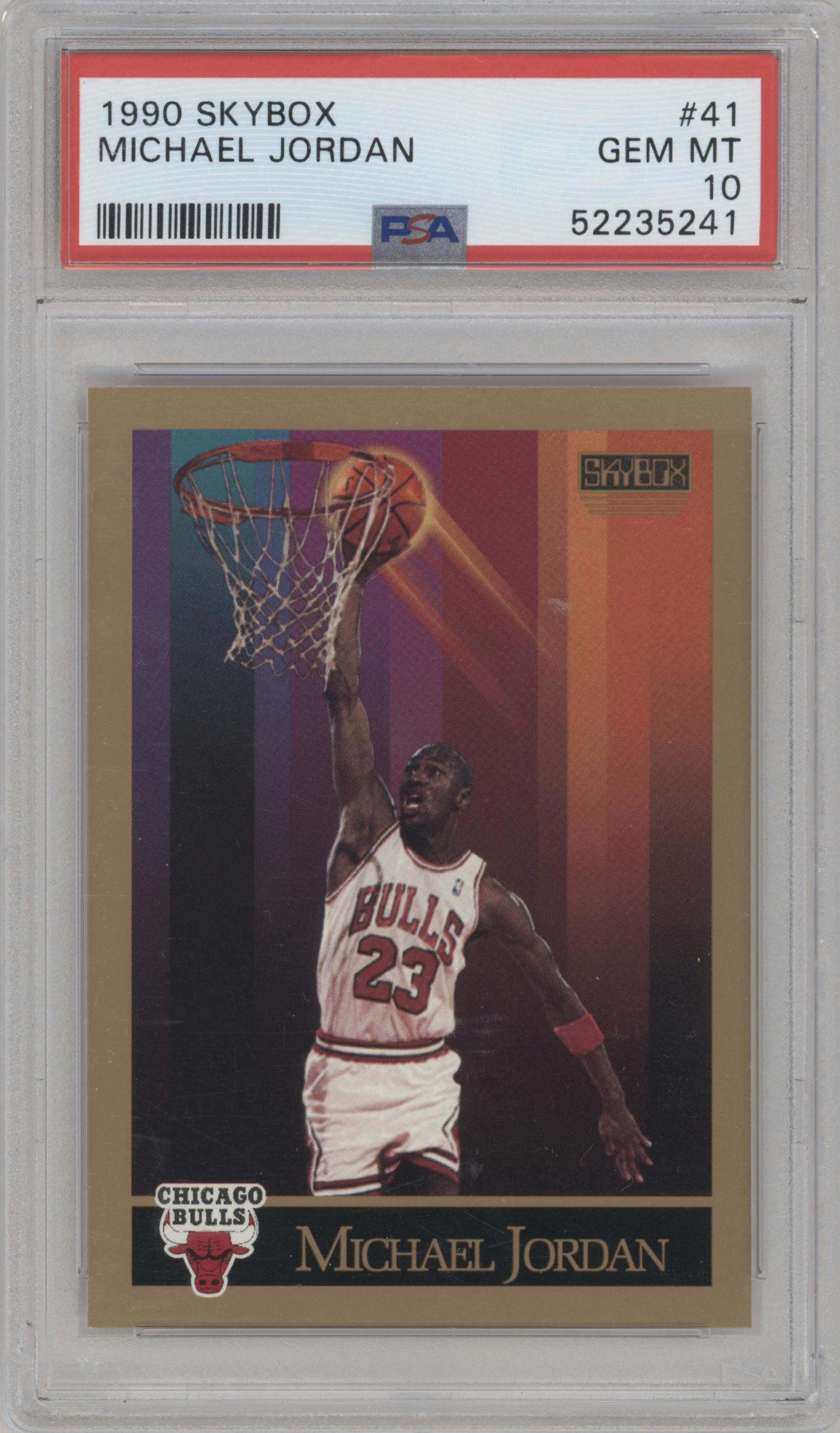 Michael Jordan  from the 1990-91 SkyBox  set graded by PSA and given an overall grade of 10.