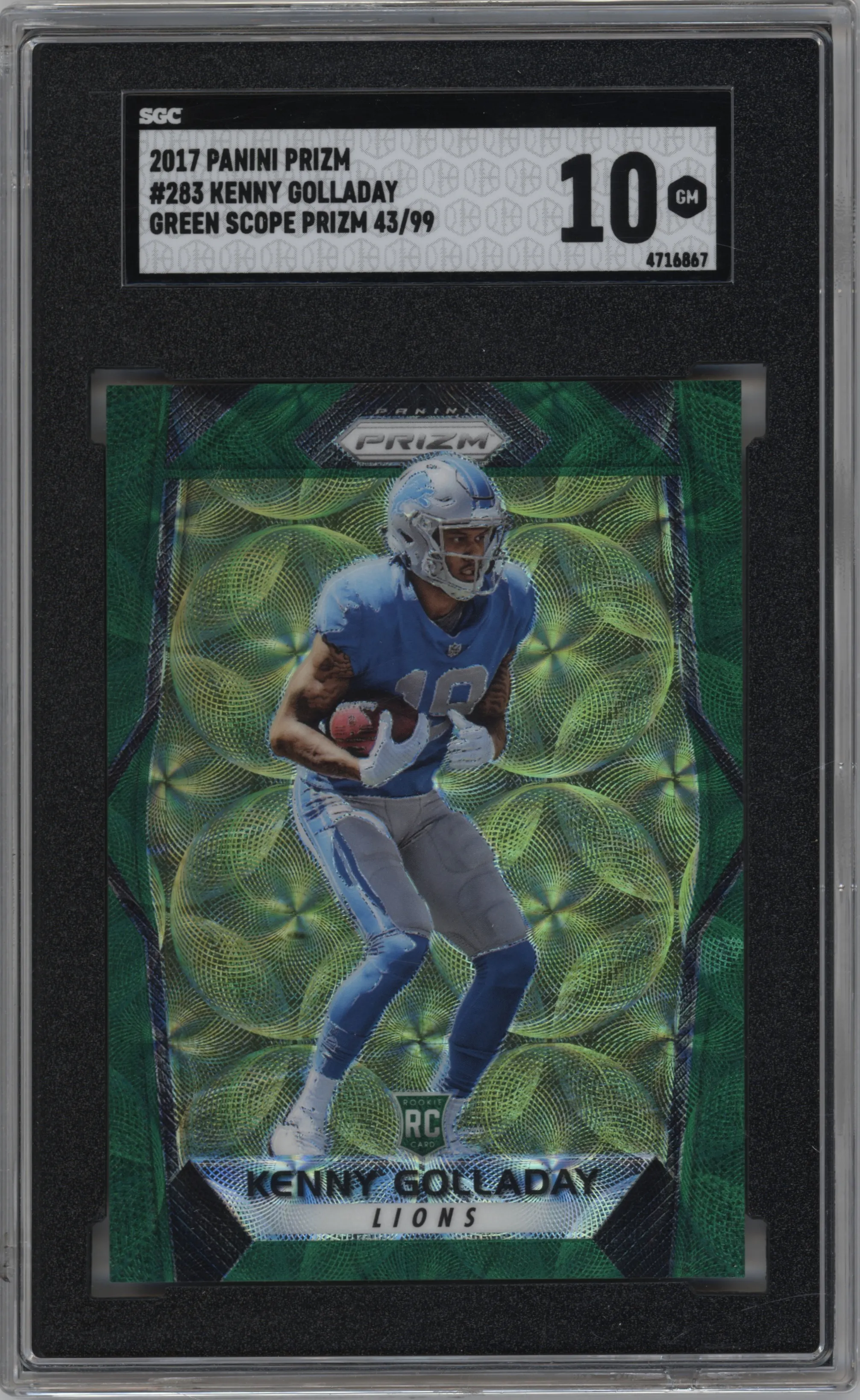 2017 Panini Prizm Kenny Golladay Green Scope #283 SGC 10