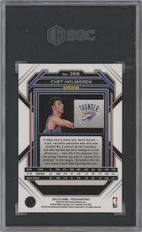Chet Holmgren from the 2022-23 Panini Prizm  set graded by SGC and given an overall grade of 9.