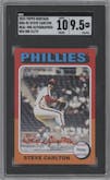 Steve Carlton from the 2024 Topps Heritage set featuring a Special Edition Red Ink parallel graded by SGC and given an overall grade of 9.5.