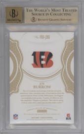 Joe Burrow from the 2020 Panini Flawless set graded by Beckett and given an overall grade of 9.5.