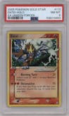 Entei Gold Star from the 2005 Pokemon EX set graded by PSA and given an overall grade of 8.