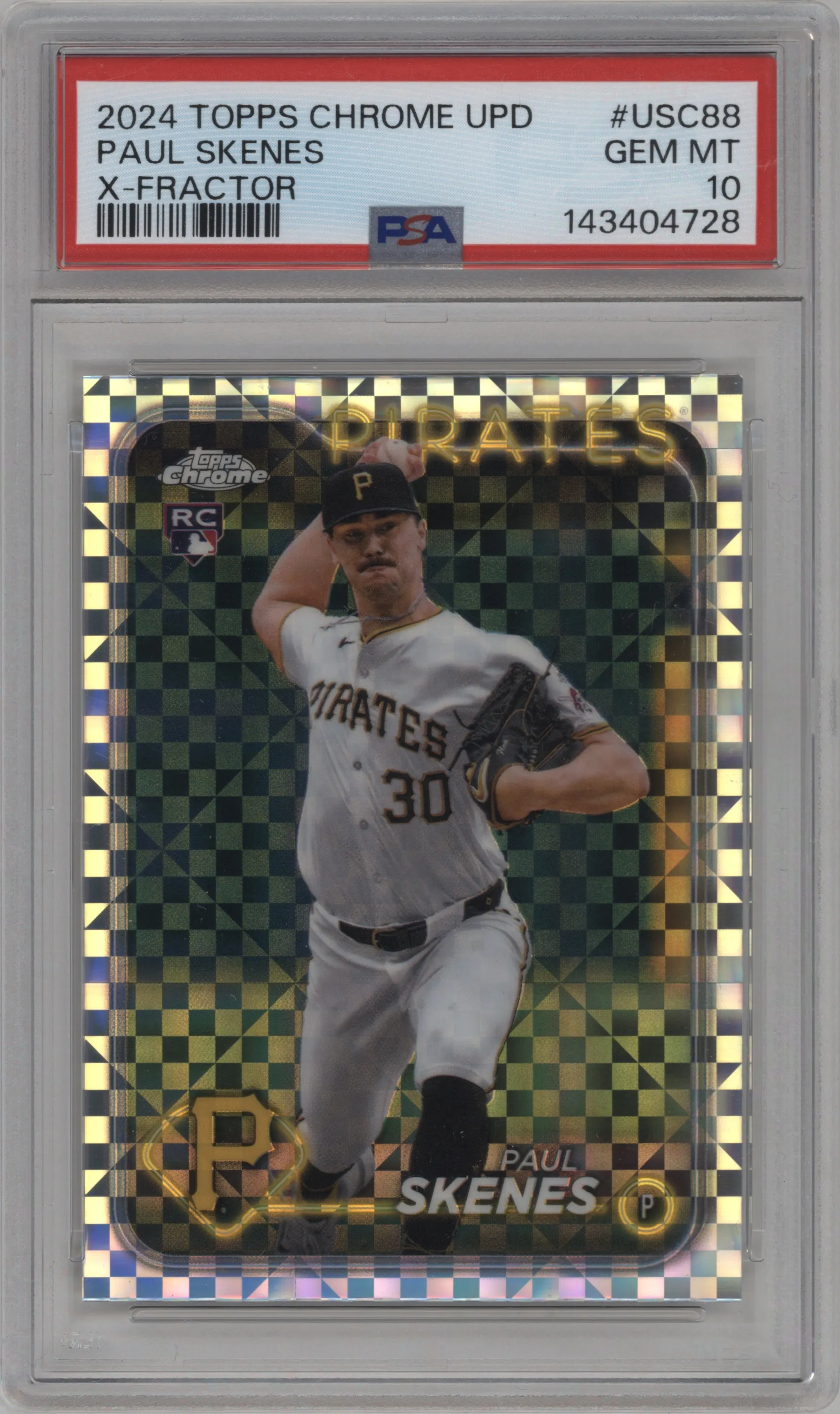 2024 Topps Chrome Update Paul Skenes X-Fractor #USC88 PSA 10
