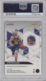 Stephen Curry from the 2023-24 Panini Mosaic set featuring a Blue parallel graded by PSA and given an overall grade of 10.
