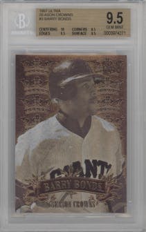 Barry Bonds  from the 1997 Fleer Ultra set graded by Beckett and given an overall grade of 9.5.