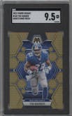 Tiki Barber from the 2023 Panini Mosaic set featuring a Honeycomb parallel graded by SGC and given an overall grade of 9.5.