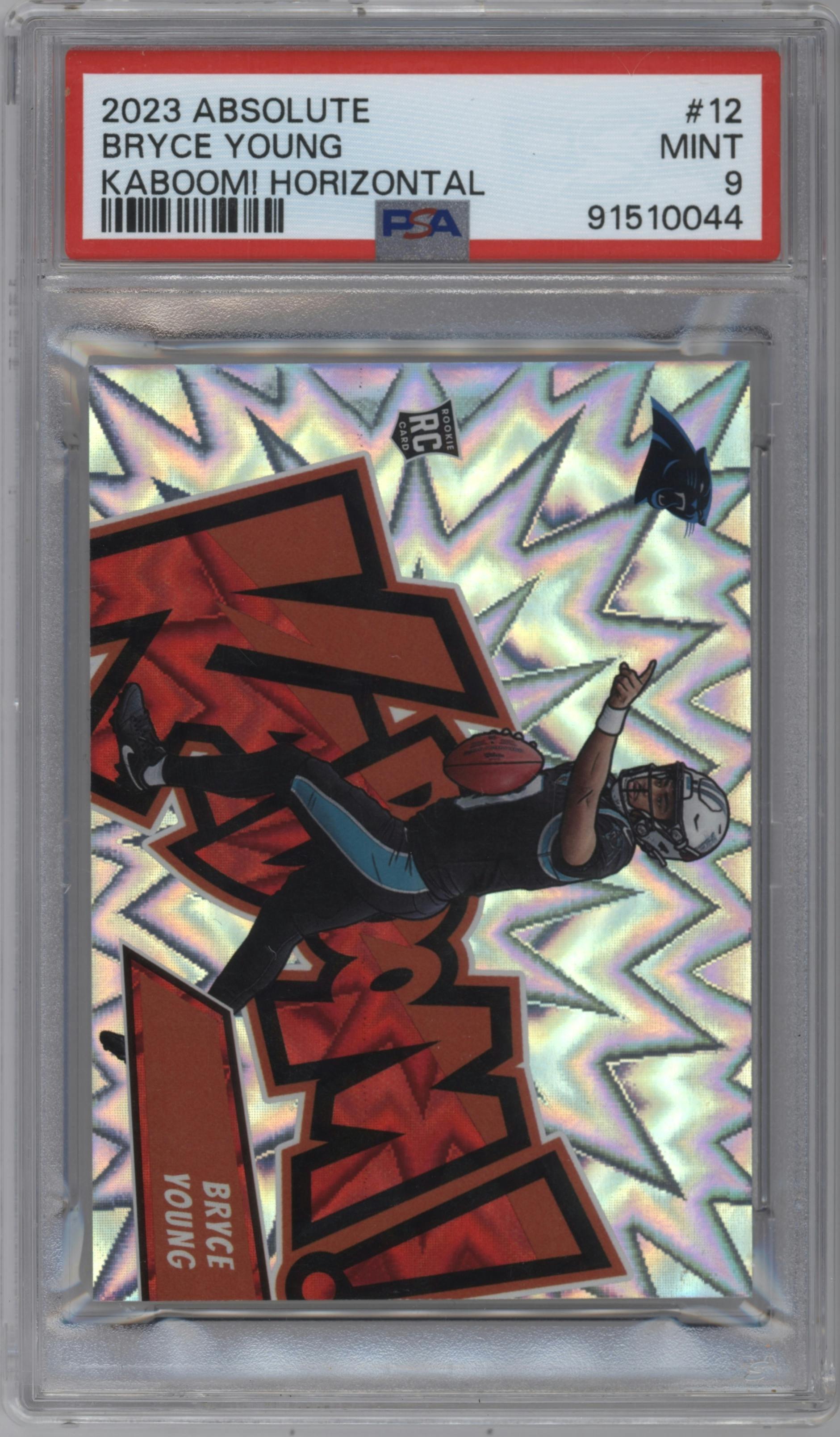 Bryce Young from the 2023 Panini Absolute set graded by PSA and given an overall grade of 9.