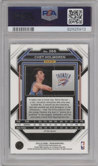Chet Holmgren from the 2022-23 Panini Prizm  set featuring a Ice Prizm parallel graded by PSA and given an overall grade of 10.