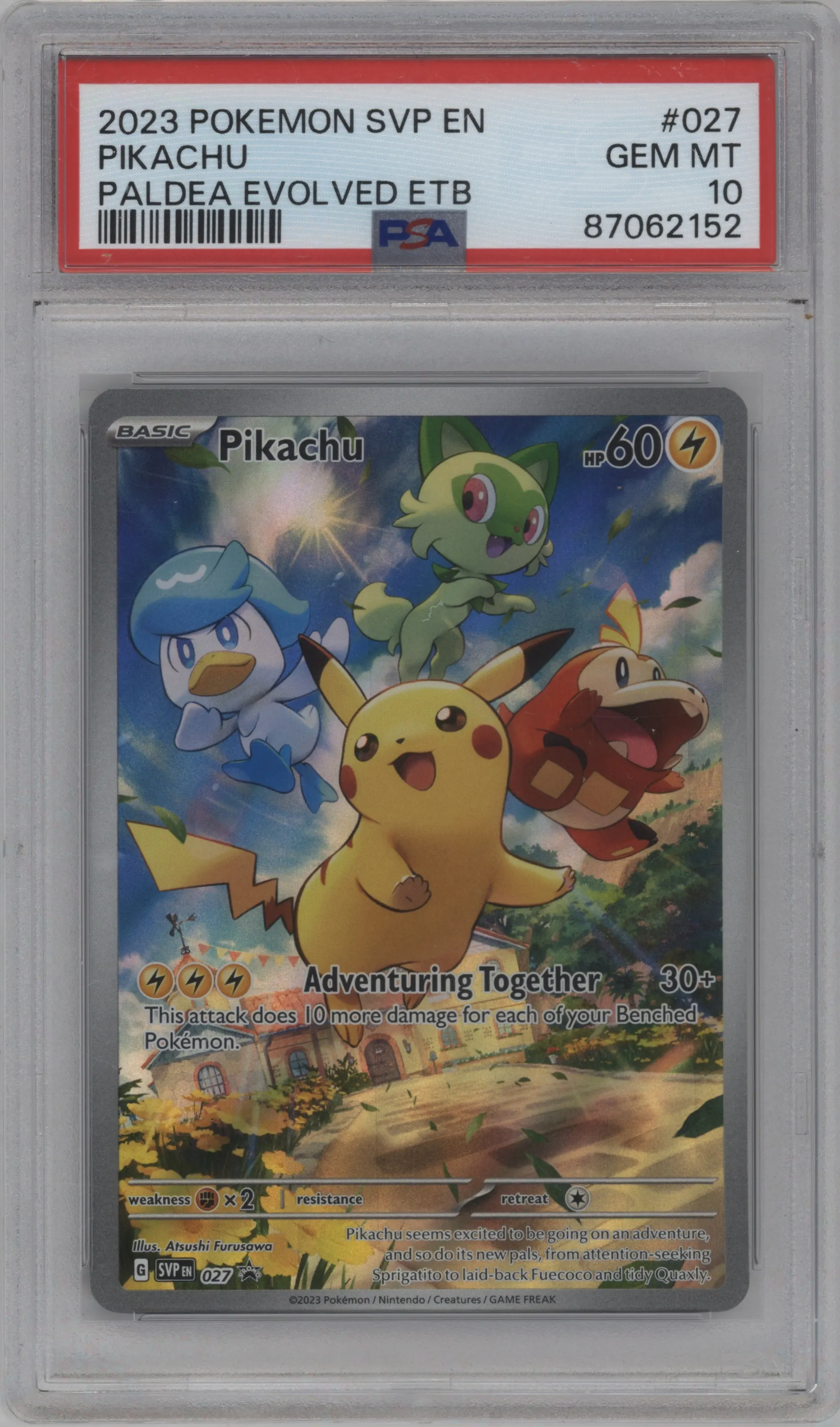2023 Pokemon SV Pikachu Scarlet & Violet - Paldea Evolved Elite Trainer Box #027 PSA 10