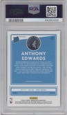Anthony Edwards from the 2020-21 Panini Donruss Optic set featuring a Holo parallel graded by PSA and given an overall grade of 9.