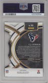 C.J. Stroud from the 2023 Panini Select set featuring a Die-Cut Black/Green parallel graded by PSA and given an overall grade of 10.