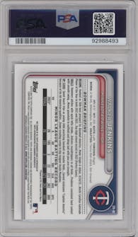 Walker Jenkins from the 2024 Bowman set graded by PSA and given an overall grade of 9.