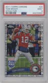  Tom Brady  from the 2011 Topps Chrome set featuring a Xfractor parallel graded by PSA and given an overall grade of 9.