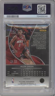Jalen Green  from the 2021-22 Panini Spectra set featuring a Celestial parallel graded by PSA and given an overall grade of 10.