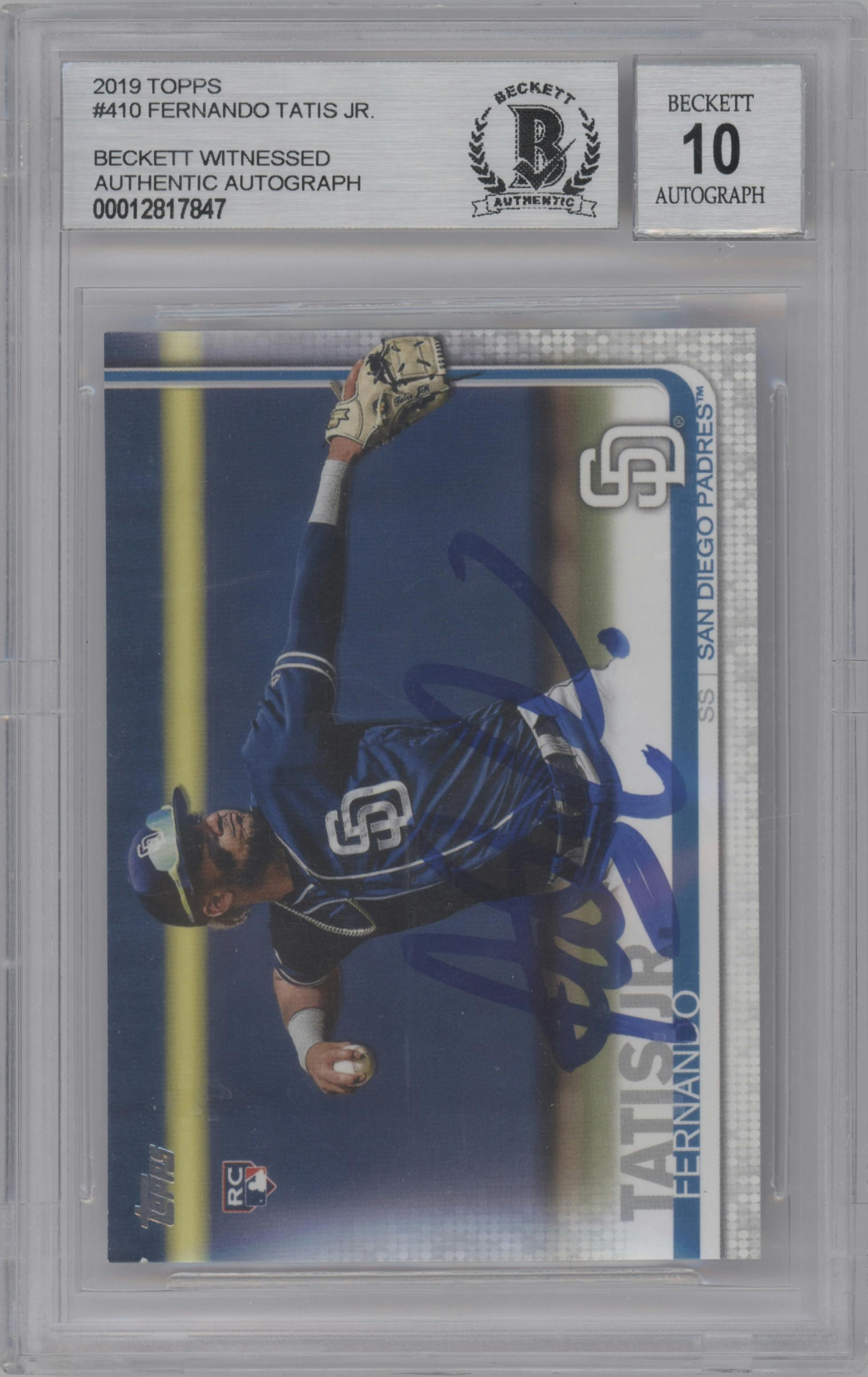 Fernando Tatis Jr. from the 2019 Topps Series 2 set graded by Beckett.