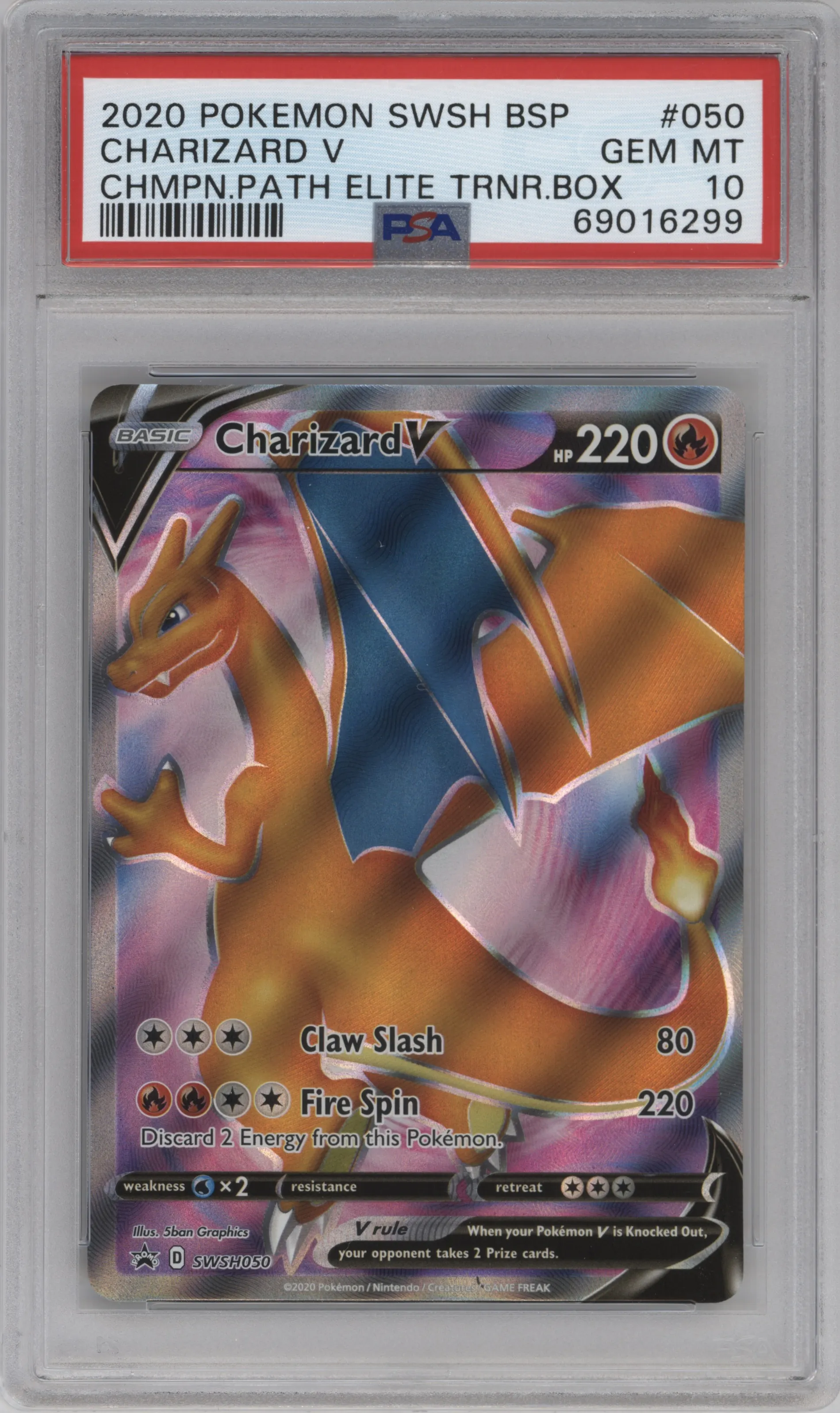 2020 Pokemon SWSH Charizard V Champion's Path ETB PSA 10
