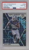CeeDee Lamb from the 2020 Panini Mosaic set featuring a Genesis parallel graded by PSA and given an overall grade of 10.