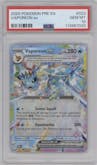 Vaporeon ex from the 2025 Pokemon SV set graded by PSA and given an overall grade of 10.