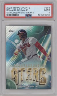 Ronald Acuna Jr. from the 2024 Topps Update set graded by PSA and given an overall grade of 9.