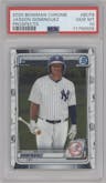 Jasson Dominguez from the 2020 Bowman set graded by PSA and given an overall grade of 10.