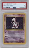 Mewtwo from the 1999 Pokemon set graded by PSA and given an overall grade of 5.