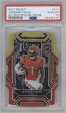 Ja'Marr Chase from the 2021 Panini Select set featuring a Die-Cut Red/Yellow parallel graded by PSA and given an overall grade of 10.