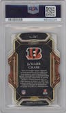 Ja'Marr Chase from the 2021 Panini Select set featuring a Die-Cut Red/Yellow parallel graded by PSA and given an overall grade of 10.