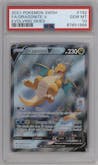 Dragonite V from the 2021 Pokemon SWSH set graded by PSA and given an overall grade of 10.