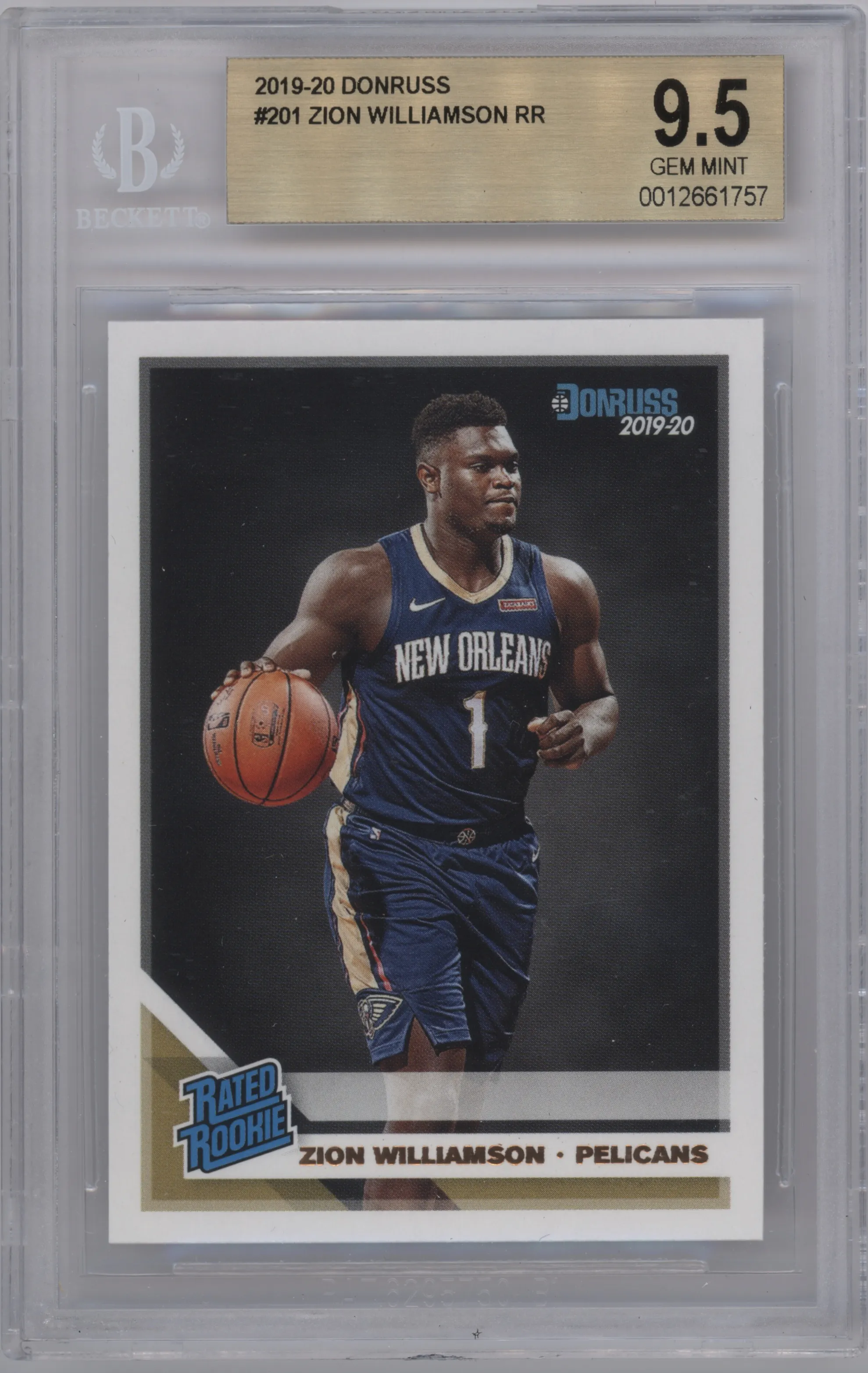 2019 Panini Donruss Rated Rookie Zion Williamson BGS 9.5