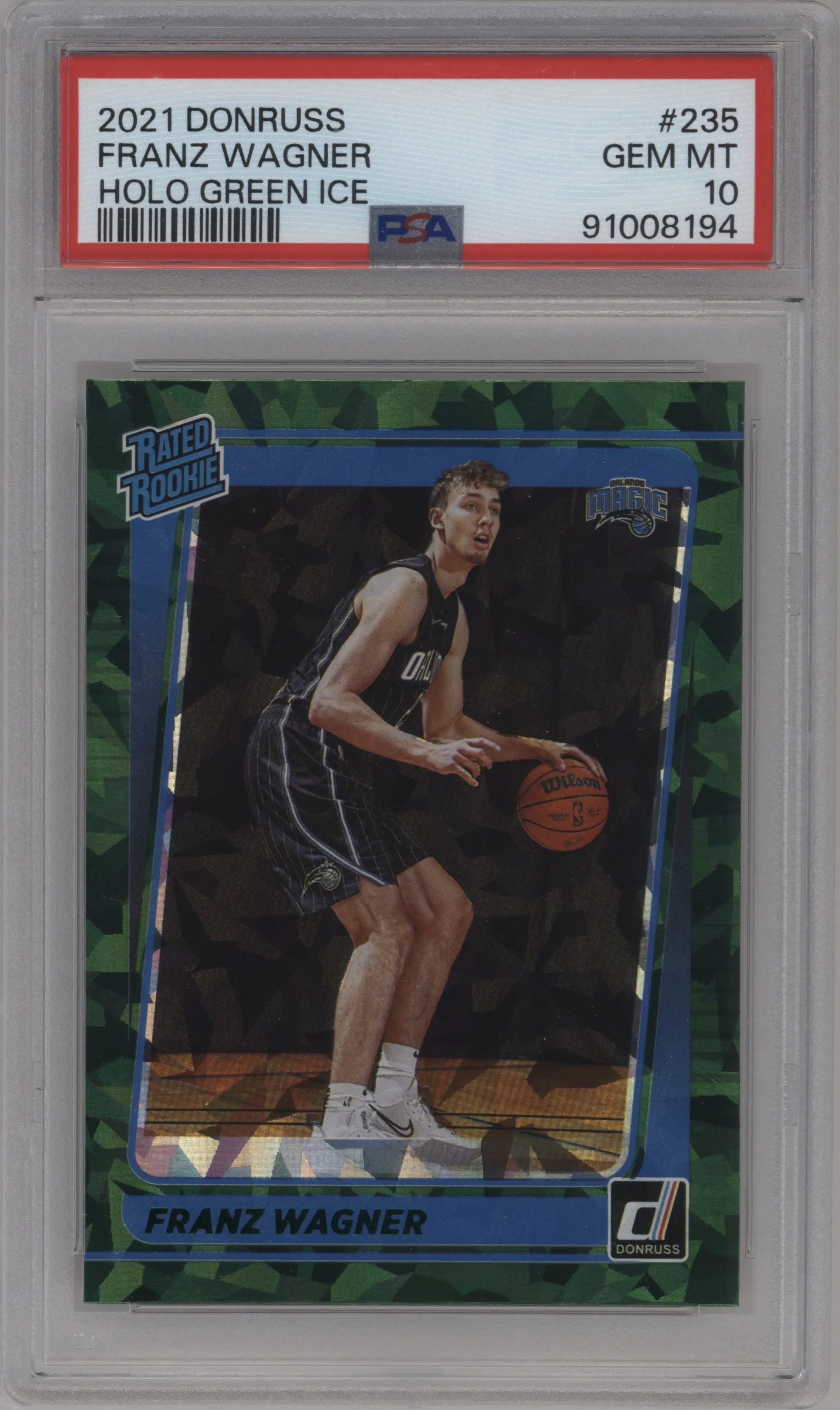 2021 Panini Donruss Rated Rookie Franz Wagner Green Ice PSA 10