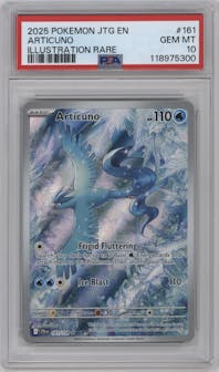 Articuno from the 2025 Pokemon SV set graded by PSA and given an overall grade of 10.