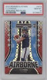 C.J. Stroud from the 2023 Panini Rookies & Stars set featuring a Red Plaid parallel graded by PSA and given an overall grade of 10.