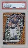 Rome Odunze from the 2024 Panini Prizm set featuring a Lazer Prizm parallel graded by PSA and given an overall grade of 9.