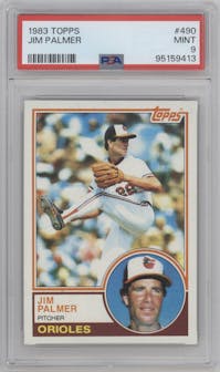 Jim Palmer from the 1983 Topps set graded by PSA and given an overall grade of 9.