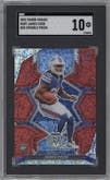 James Cook from the 2022 Panini Mosaic set featuring a Red Sparkle parallel graded by SGC and given an overall grade of 10.