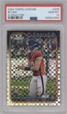Bo Nix from the 2024 Topps Chrome set featuring a XFractor parallel graded by PSA and given an overall grade of 10.