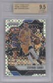 Stephen Curry from the 2016-17 Panini Prizm  set featuring a Starburst parallel graded by Beckett and given an overall grade of 9.5.