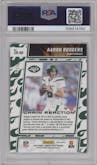 Aaron Rodgers from the 2023 Donruss Optic set featuring a Gold  parallel graded by PSA and given an overall grade of 10.