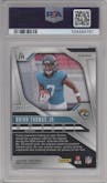 Brian Thomas Jr. from the 2024 Panini Prizm set featuring a Purple Ice parallel graded by PSA and given an overall grade of 9.