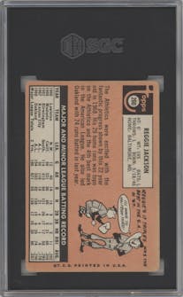 Reggie Jackson from the 1969 Topps set graded by SGC and given an overall grade of 3.