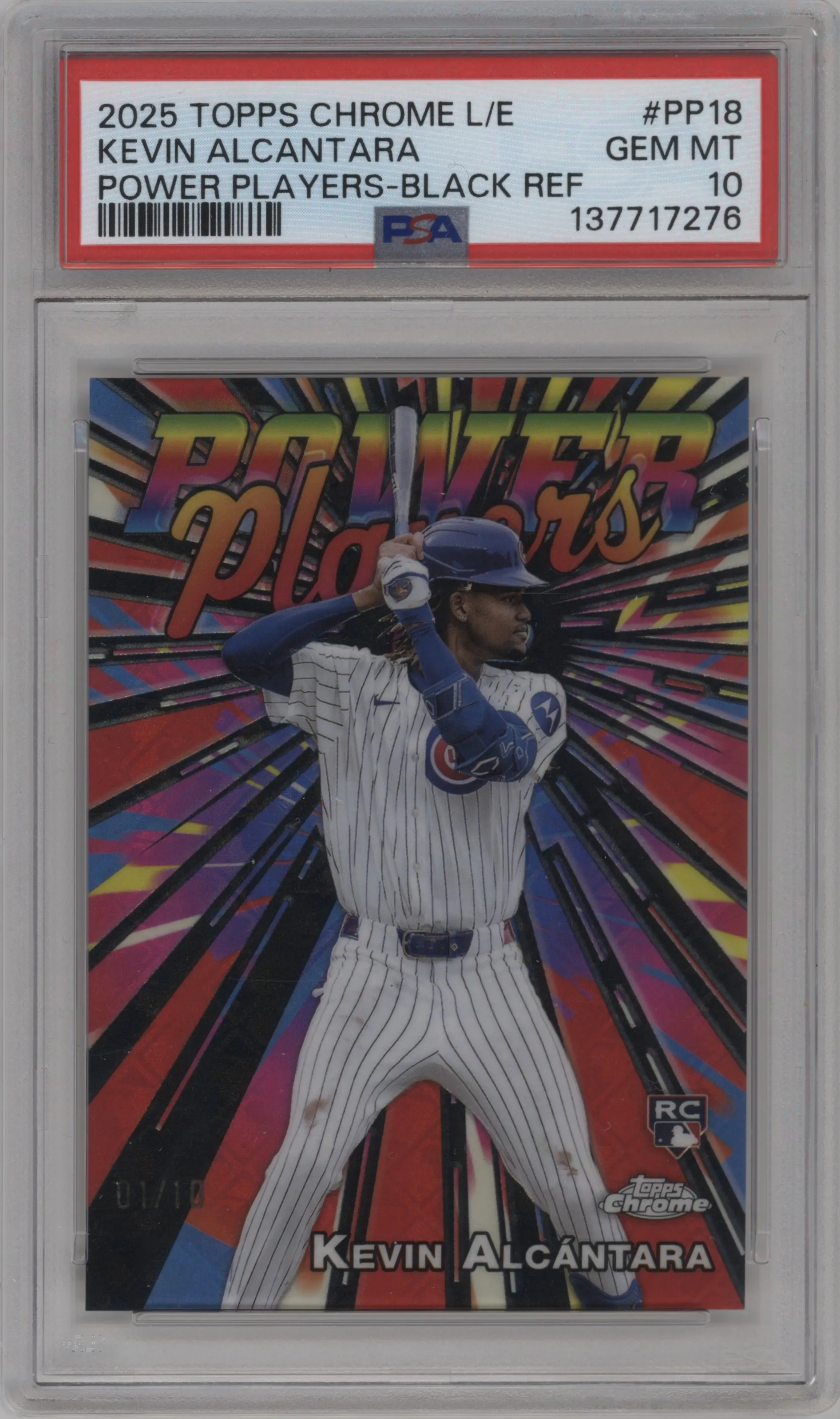 2025 Topps Chrome Logofractor Edition Power Players Kevin Alcantara Black Refractor #PP-18 PSA 10