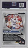 Josh Allen from the 2024 Panini Prizm set featuring a Choice Blue Yellow Green Prizm parallel graded by PSA and given an overall grade of 9.