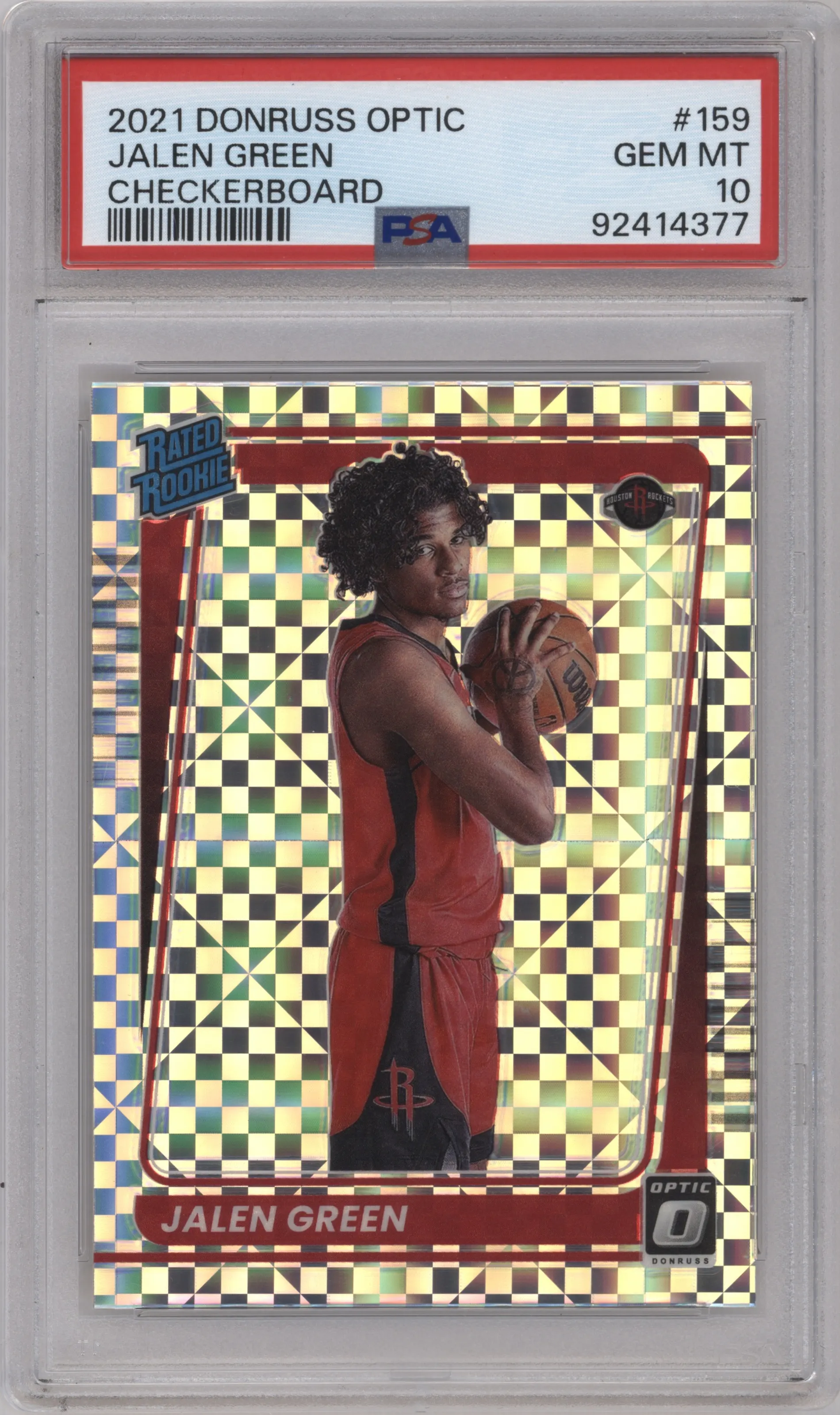 2021 Panini Donruss Optic Rated Rookie Jalen Green Checkerboard PSA 10