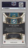 De'Von Achane from the 2023 Panini Select set featuring a Disco Blue parallel graded by PSA and given an overall grade of 10.