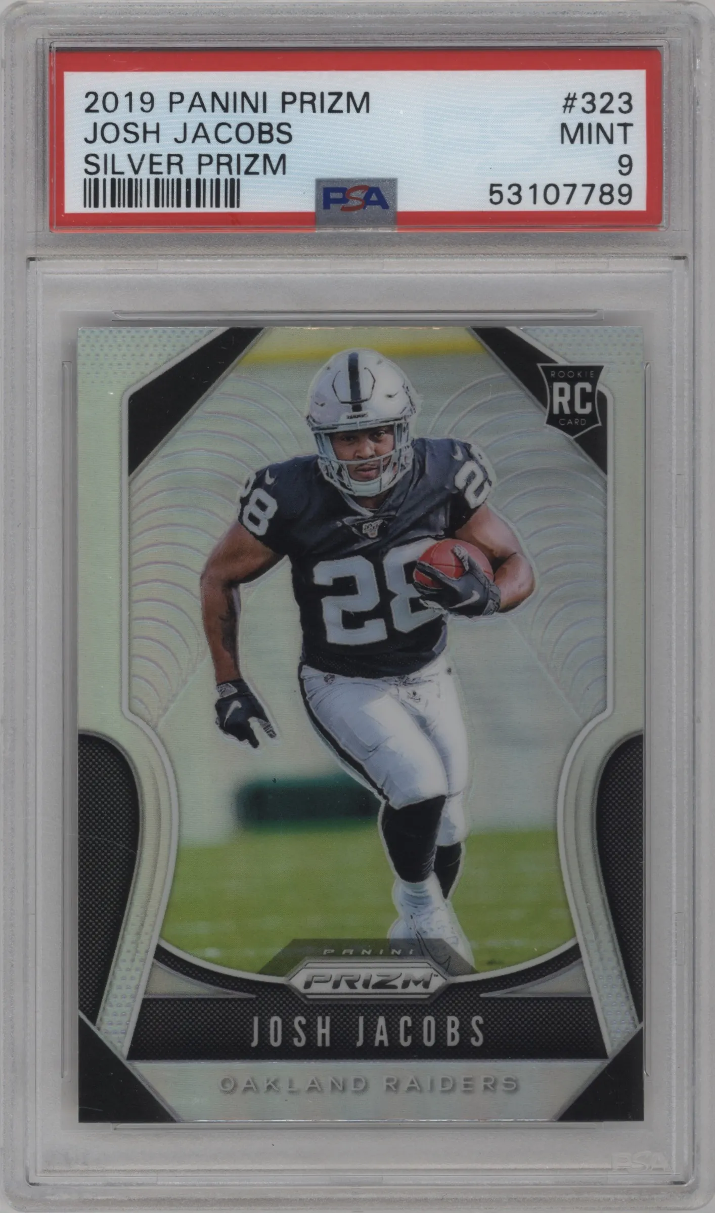 2019 Panini Prizm Josh Jacobs Silver Prizm PSA 9