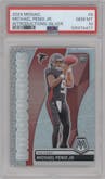 Michael Penix Jr. from the 2024 Panini Mosaic set featuring a Silver parallel graded by PSA and given an overall grade of 10.