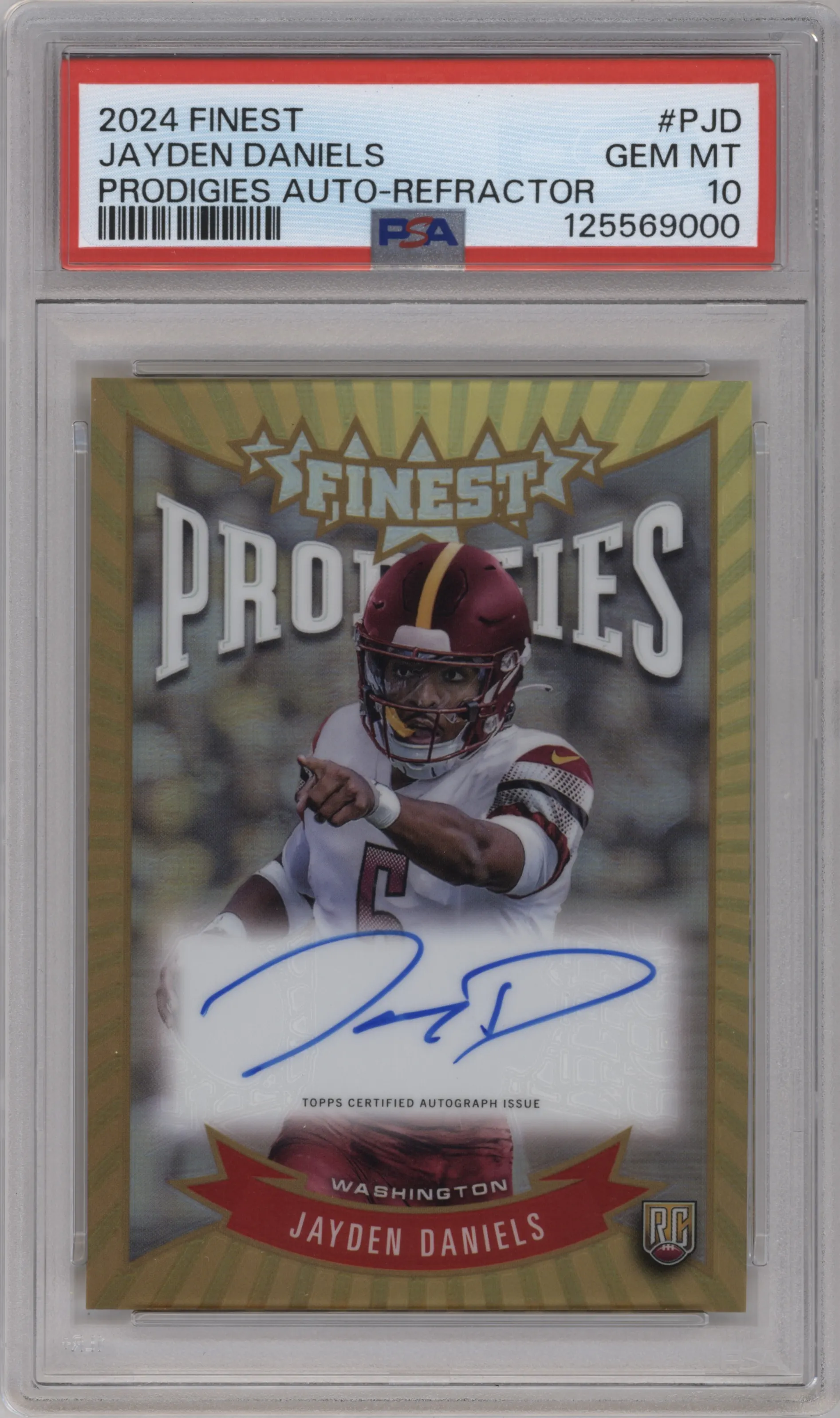 2024 Finest Prodigies Auto Jayden Daniels Refractor #P-JD PSA 10