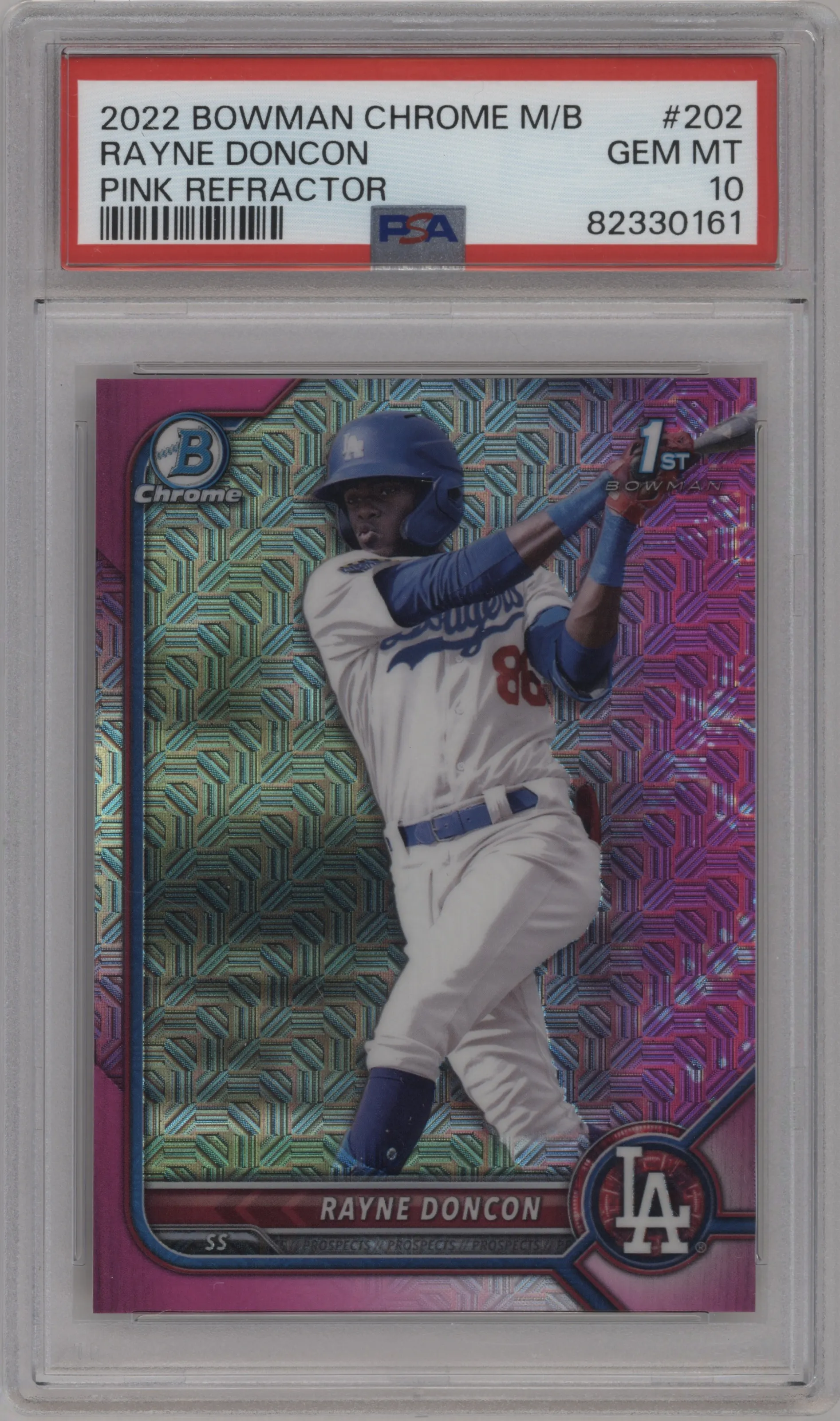 2022 Bowman Chrome Mega Box Rayne Doncon Pink Refractor PSA 10